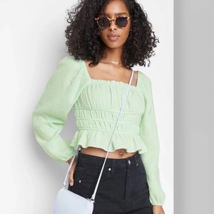 Wild Fable Square Neck Puff Sleeve Top